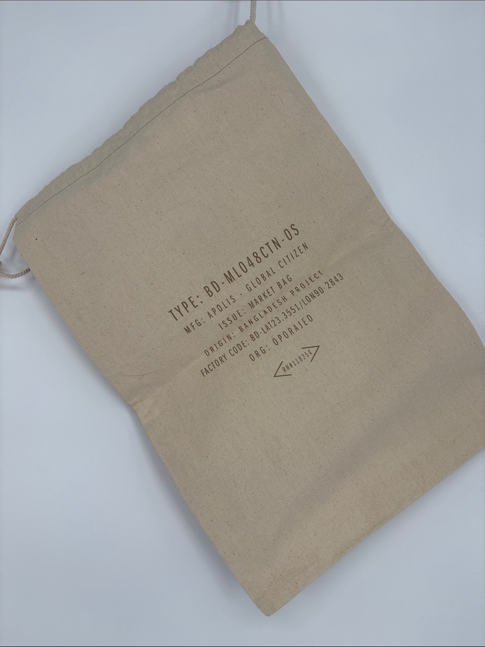 🗄️ Apolis Canvas Drawstring Dust Bag with Leather Patch - Picture 3 of 3